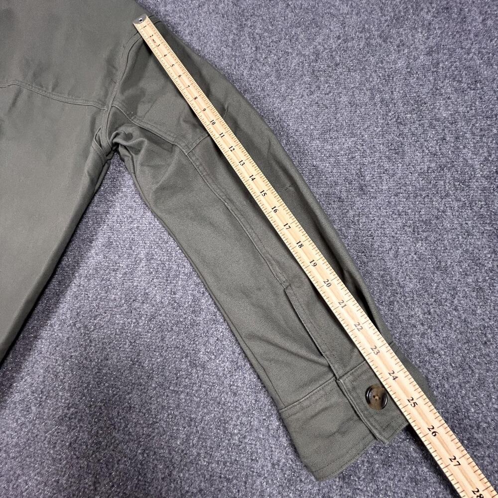 Eddie Bauer Chore Coat Jacket Mens Small Green Workwear Corduroy Collar Canvas - Picture 10 of 10